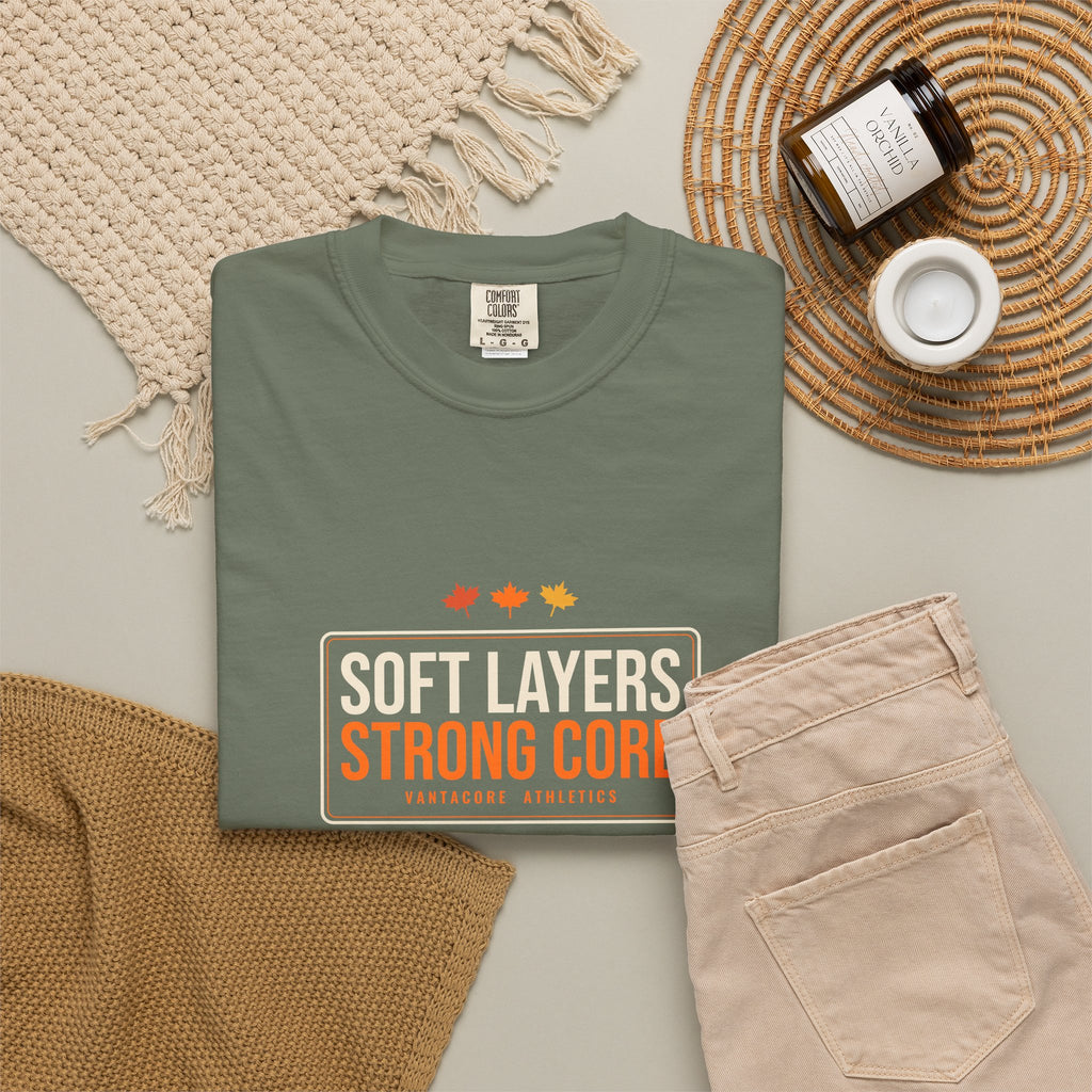 Soft Layers Strong Core | Women's Garment-Dyed Graphic Tee