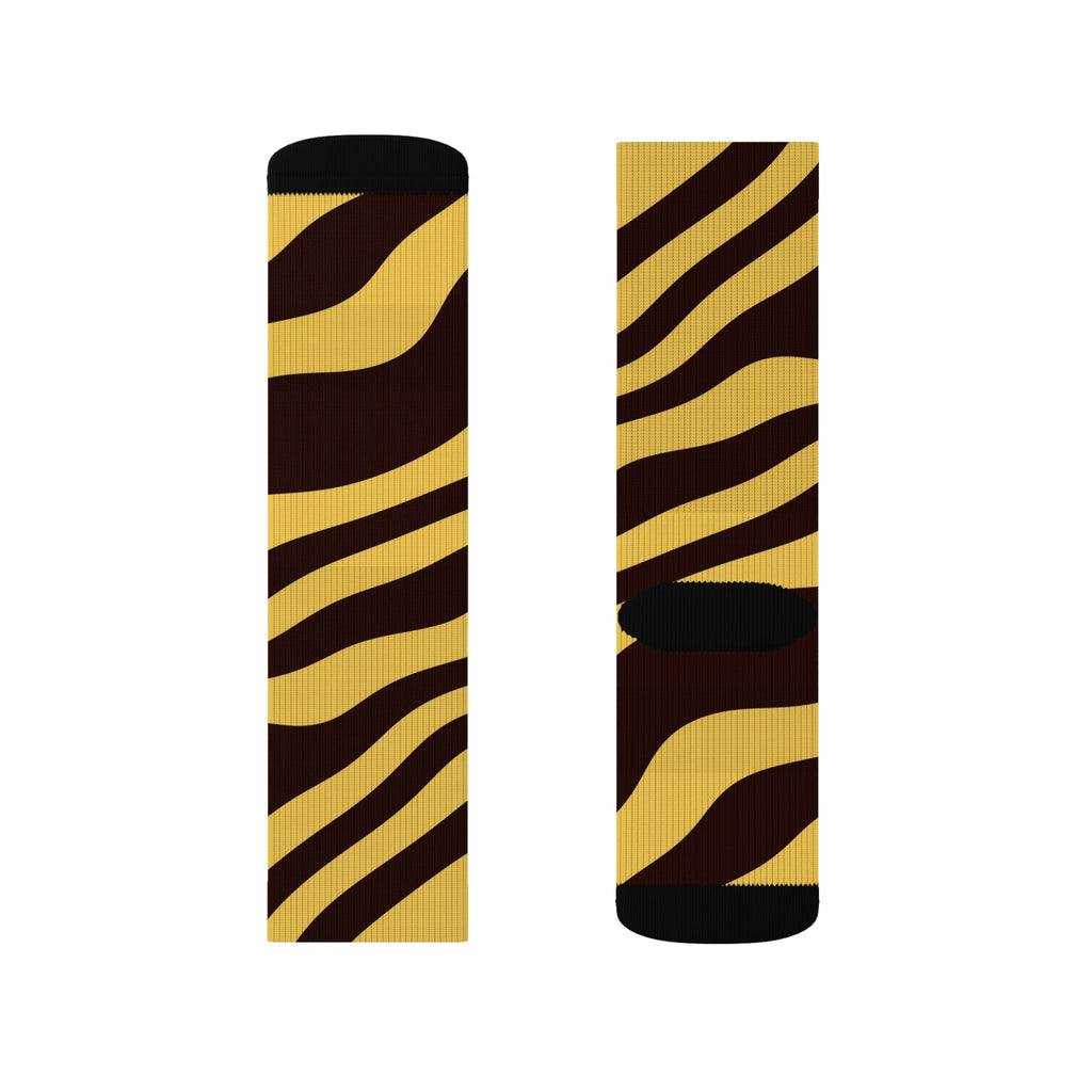 Sunset Orchard Zebra Athletic Crew Socks