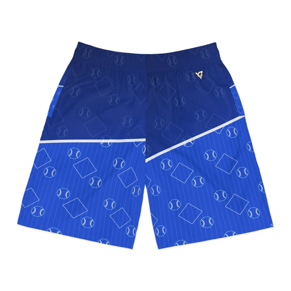 Baseball & Softball Royal Ice Diamond Stitch Men's Athletic Shorts with Pockets