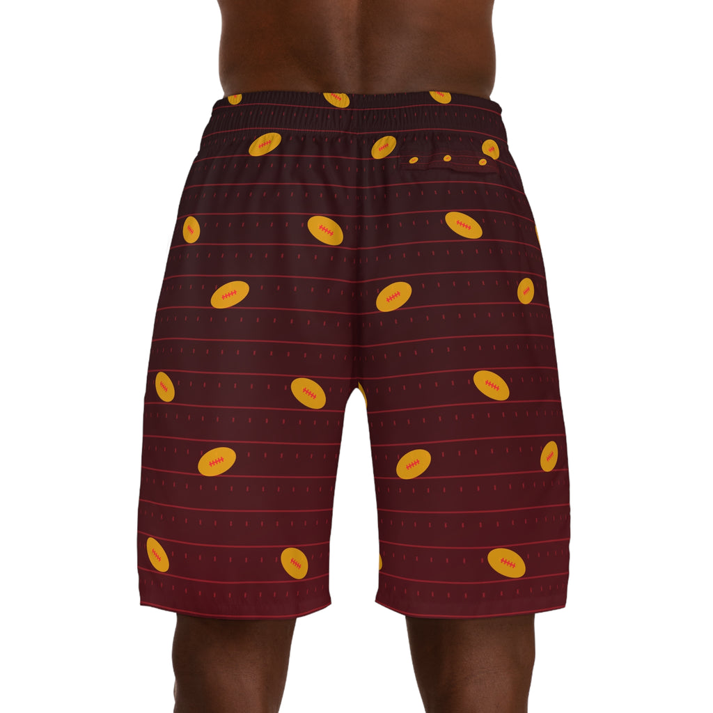 Football Crimson Blaze Gridiron Men's Athletic Shorts with Pockets