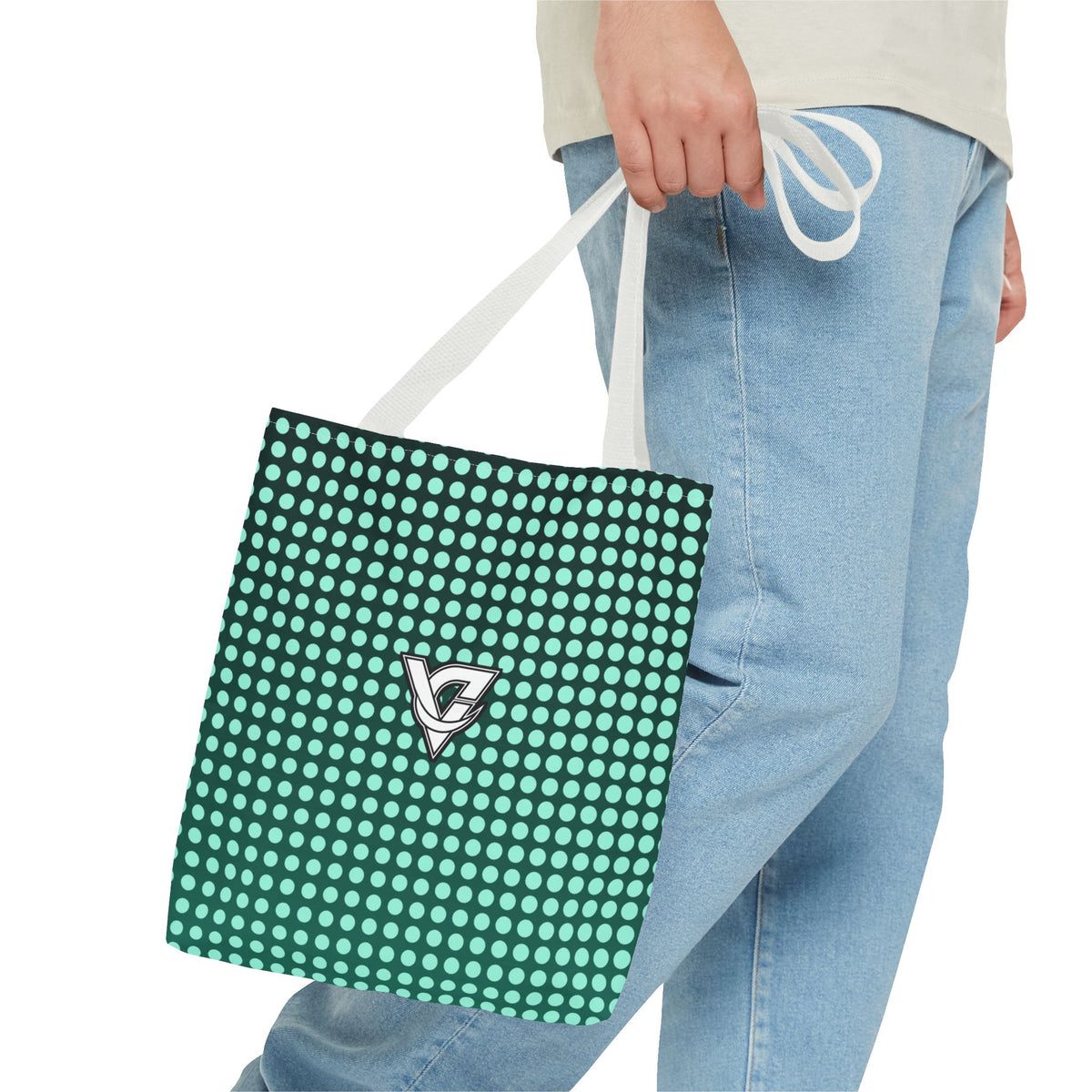 Mint Halftone Tote Bag — All-Over Print Gym & Everyday Tote