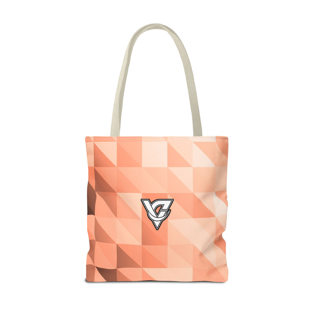 Peach Low-Poly Tote Bag — All-Over Print Gym & Everyday Tote