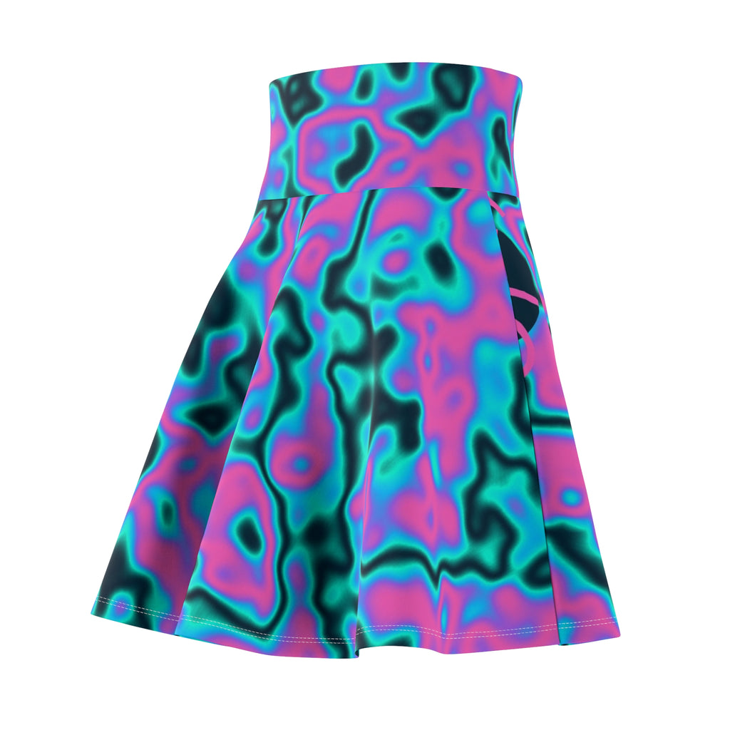Basketball Neon Lagoon Marble Flow Women's Athletic Skater Skirt