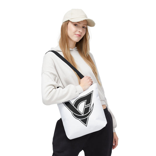 Monogram V Triangle Tote Bag – Bold Black Logo All-Over Print