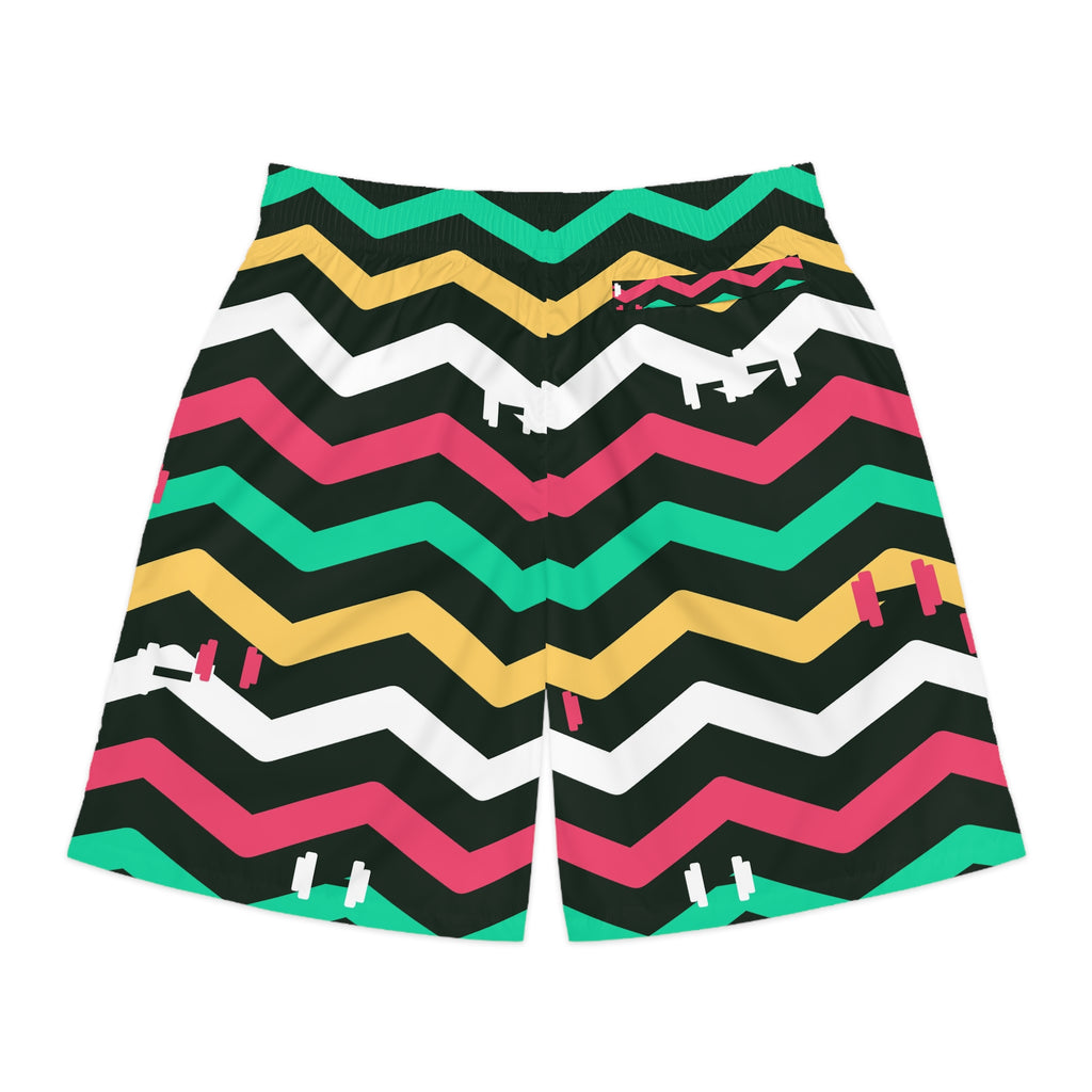 Training & Gym Watermelon Chevron Rush Men's Athletic Shorts with Pockets