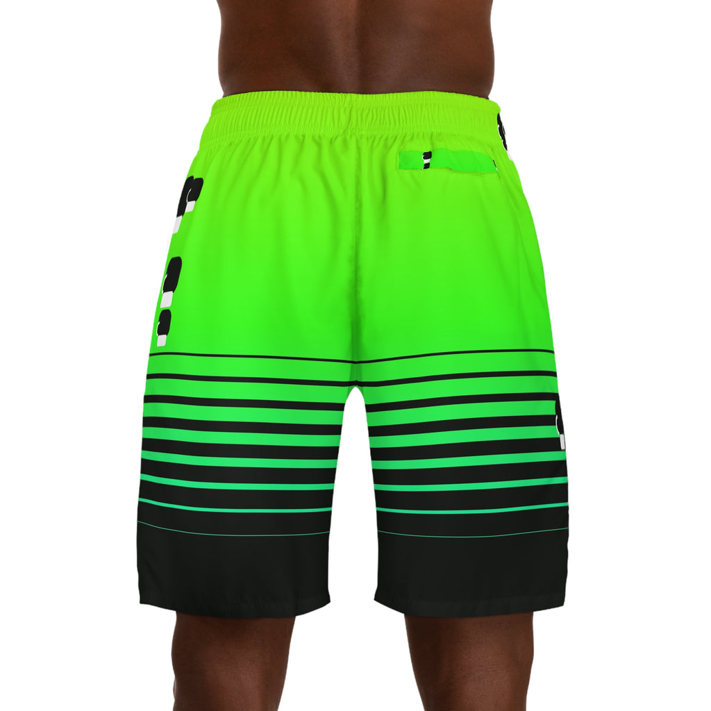 Combat Sports Lime Riot Horizon Fade Men's Athletic Shorts with Pockets