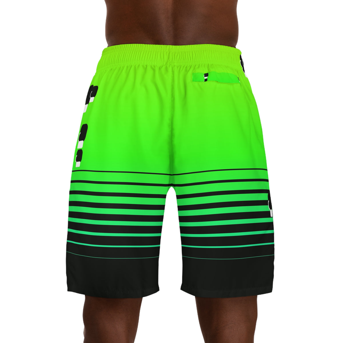 Combat Sports Lime Riot Horizon Fade Men's Athletic Shorts with Pockets