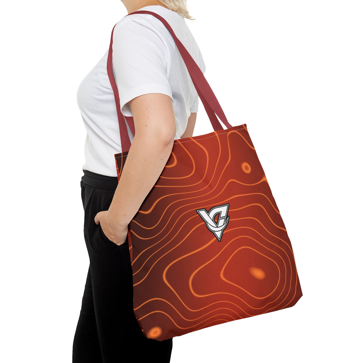 Sunset Orchard Topo Tote Bag — All-Over Print Gym & Everyday Tote