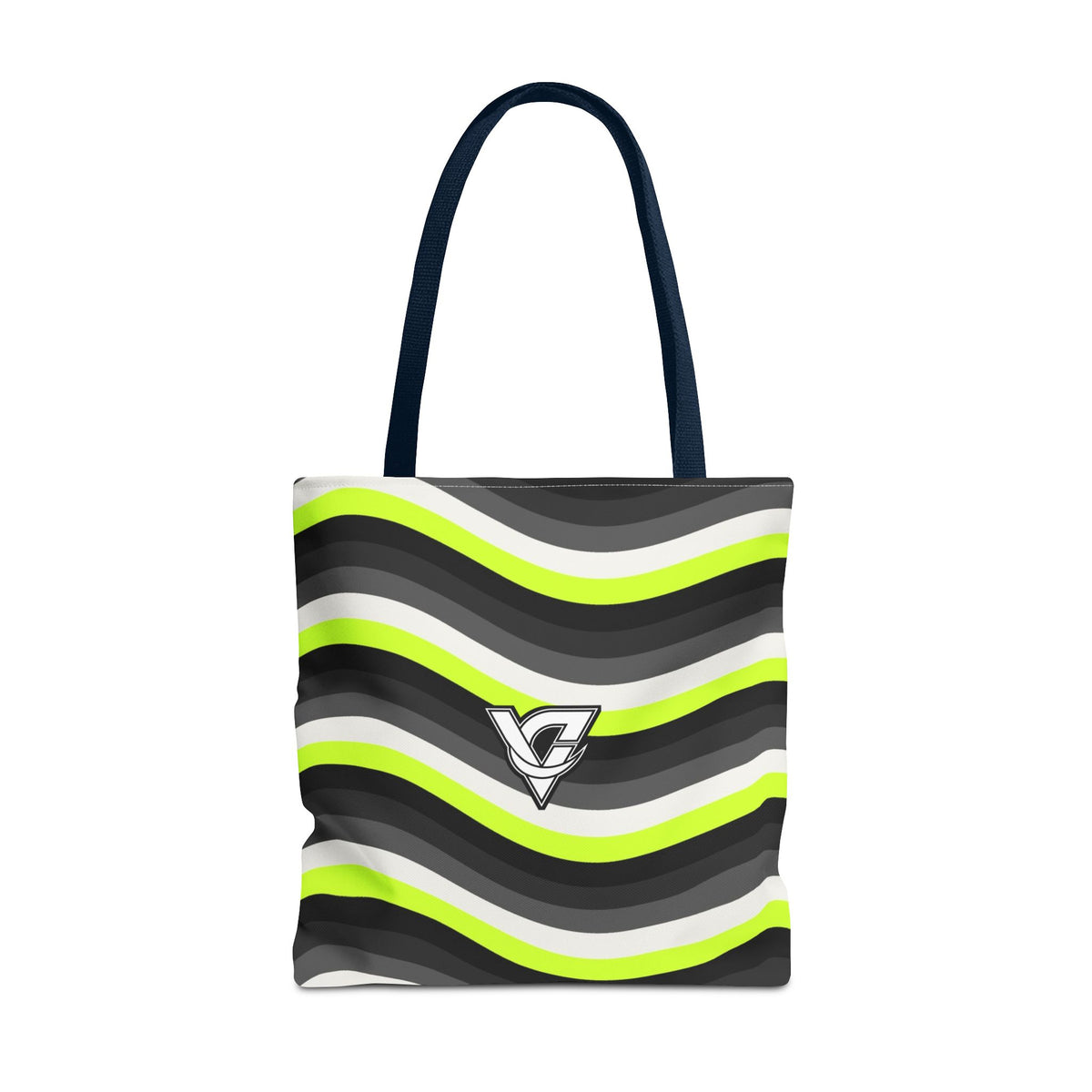 Graphite Wave Tote Bag — All-Over Print Gym & Everyday Tote