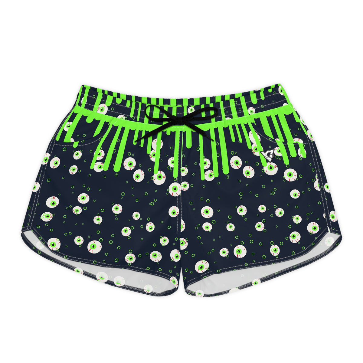 Women's Multipurpose Athletic Shorts with Pockets | Halloween Ghostly Night Slime Drip