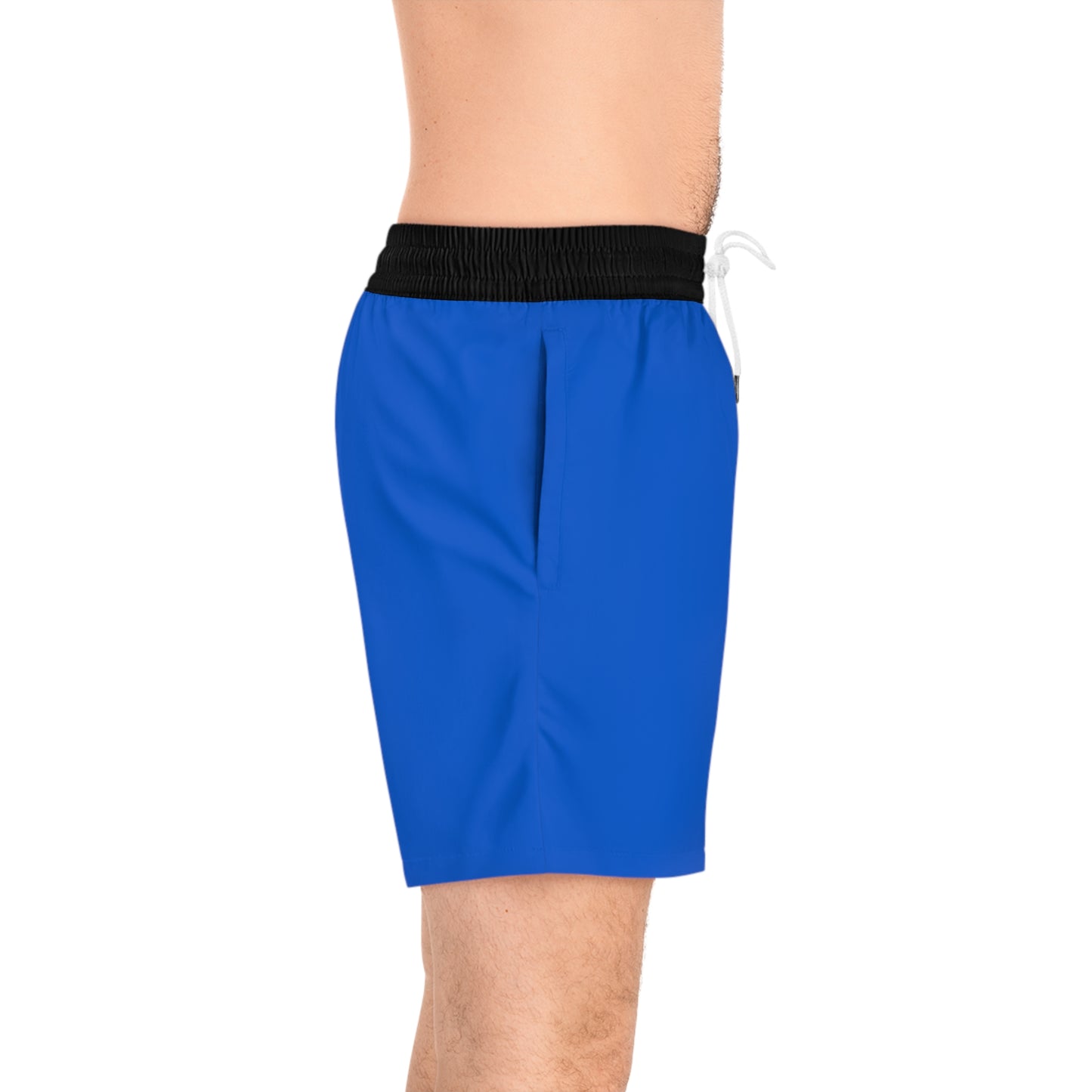 Men's Blue Abstract Athletic Jogger Shorts - No Pockets