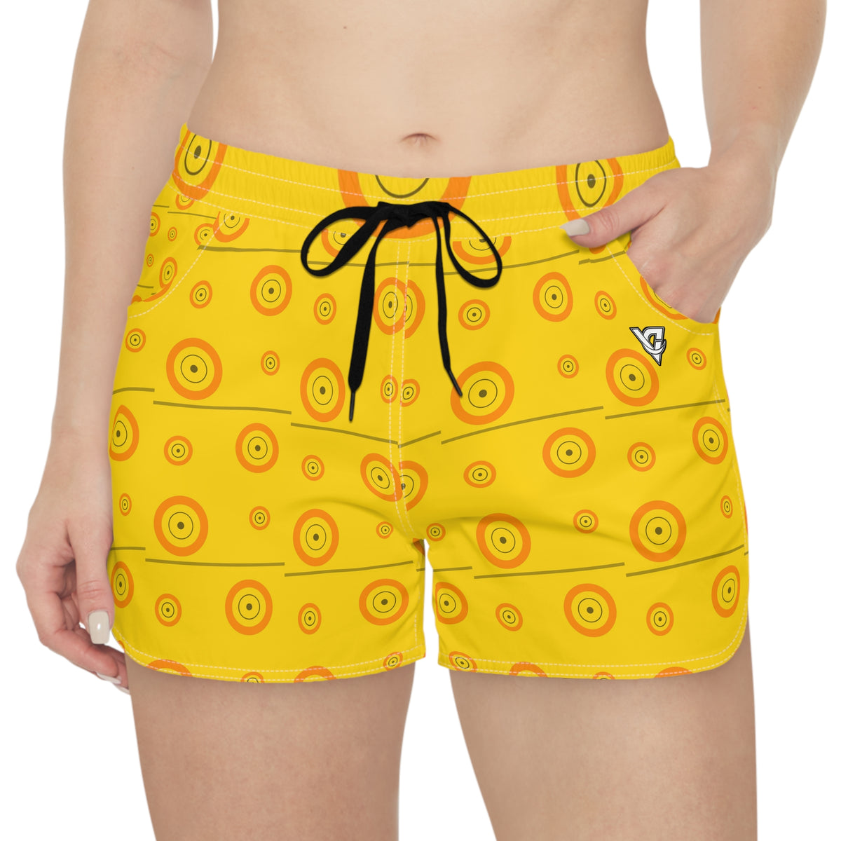 Training & Gym Neon Citrus Iron Plate Women's Athletic Shorts with Pockets
