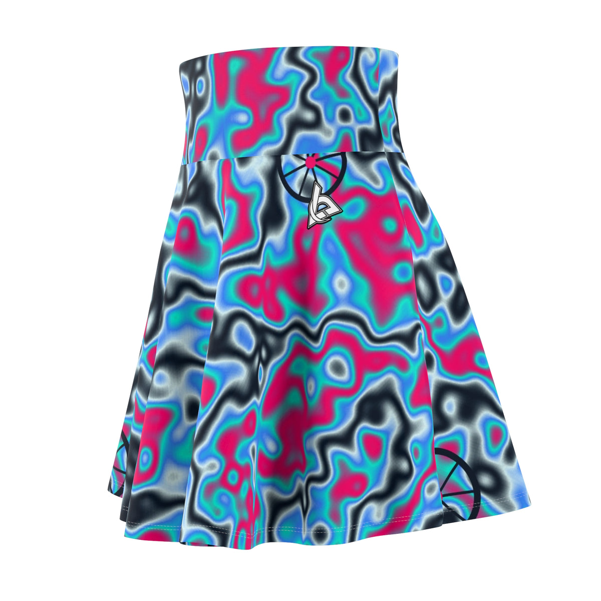 Cycling Arctic Neon Marble Flow Women's Athletic Skater Skirt