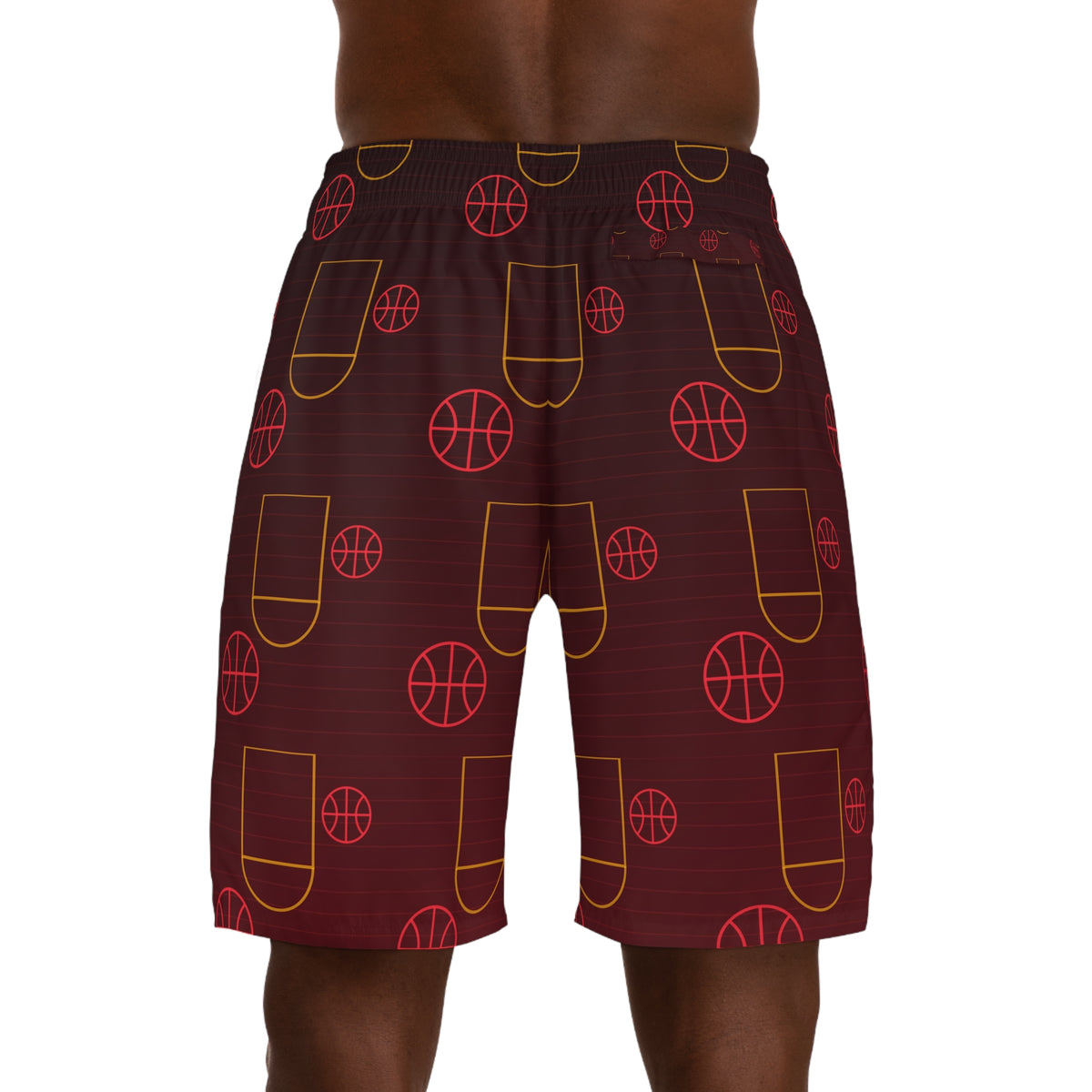 Basketball Crimson Blaze Court Seam Men's Athletic Shorts with Pockets