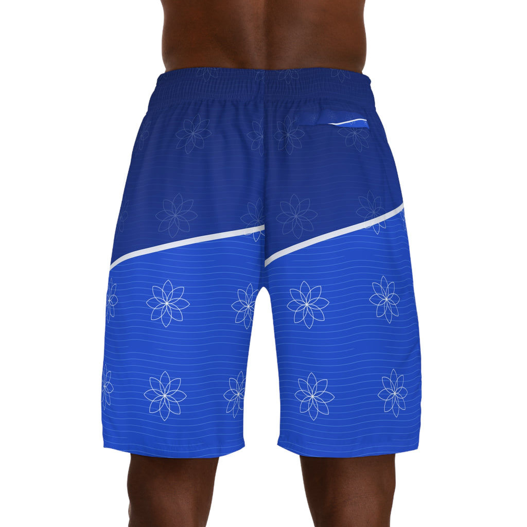 Yoga Royal Ice Flow Lotus Men's Athletic Shorts with Pockets