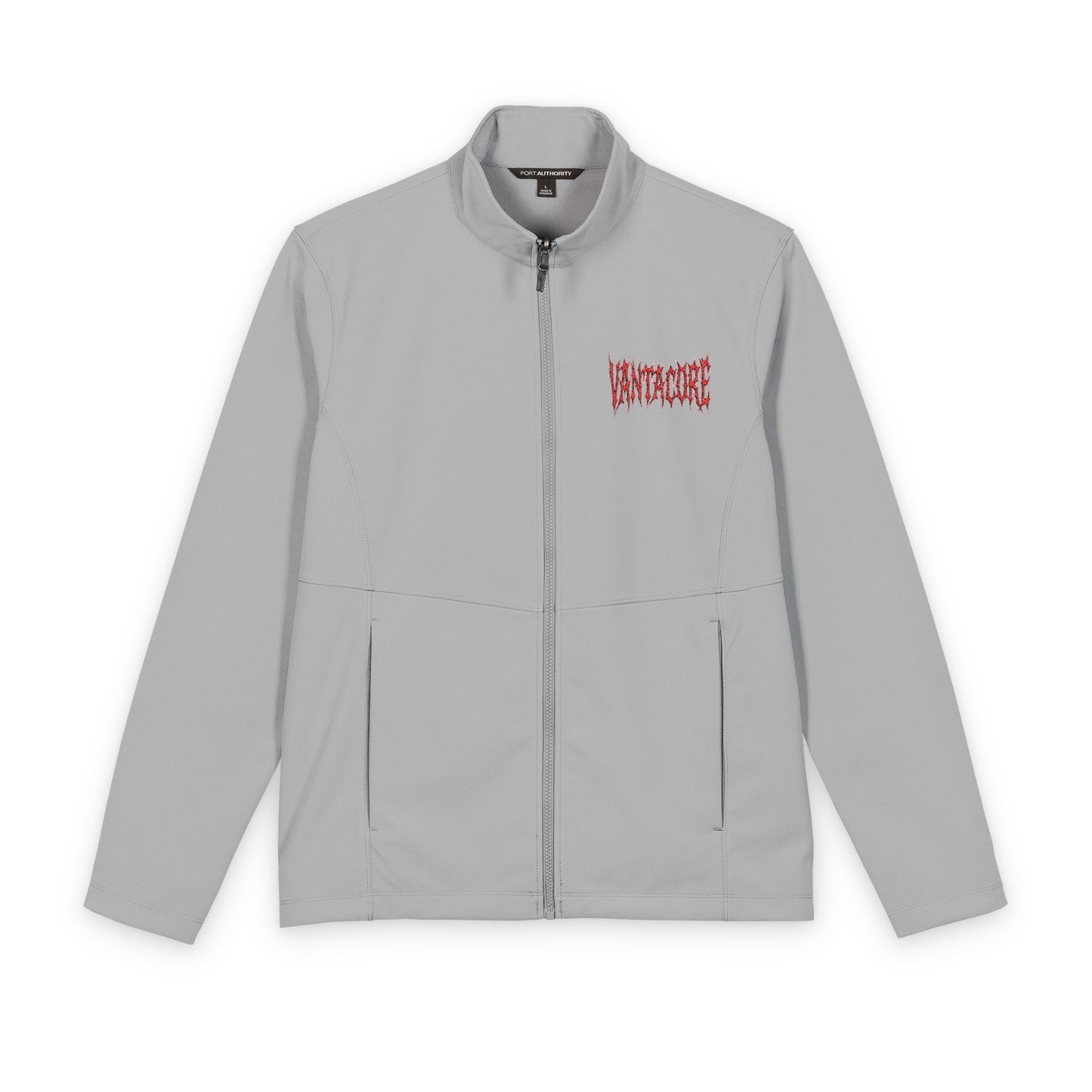 Men's Soft Shell Jacket with Red Floral 'Grateful' Chest Logo