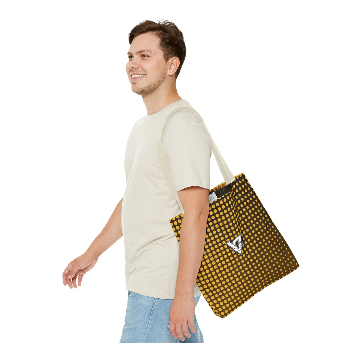 Harvest Gold Halftone Tote Bag — All-Over Print Gym & Everyday Tote