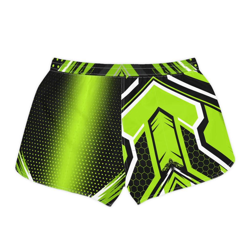 Women's Multipurpose Athletic Shorts with Pockets – Neon Green Arrow by Vantacore Athletics, view 4