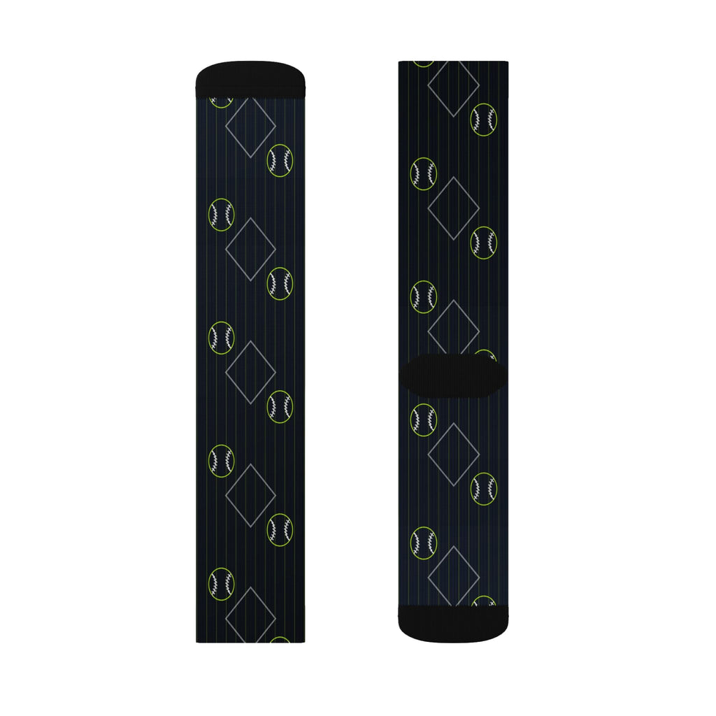 Baseball & Softball Volt Night Diamond Stitch Athletic Crew Socks