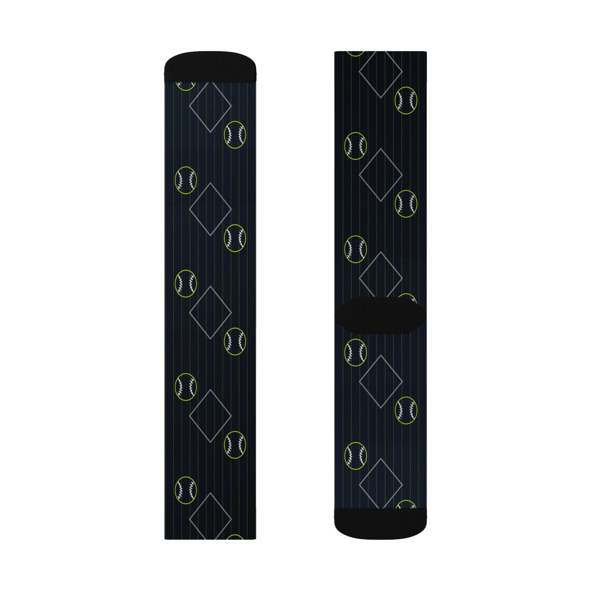 Baseball & Softball Volt Night Diamond Stitch Athletic Crew Socks