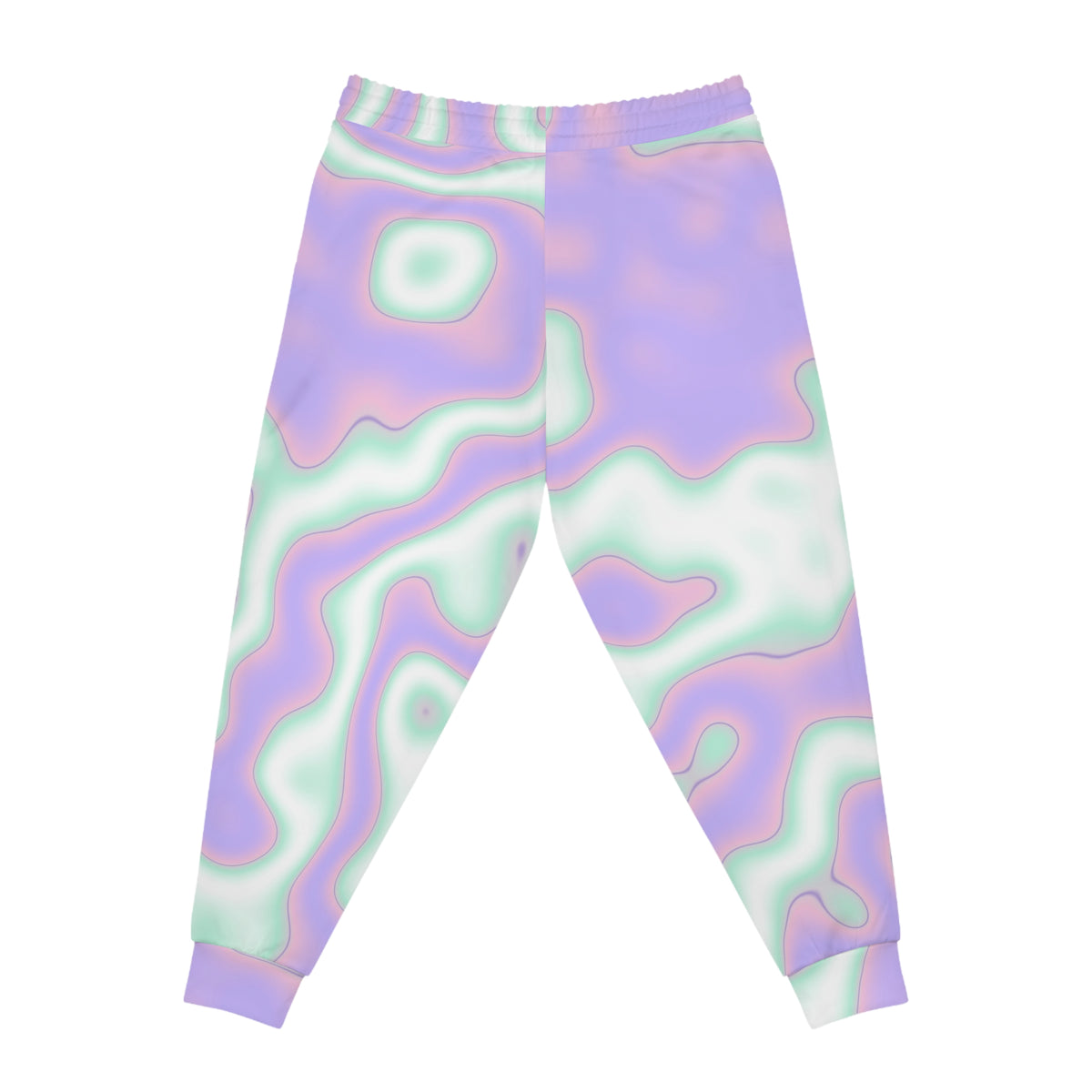 Women's Pastel Marble Joggers – Colorful All-Over Print Athletic Jogger Pants