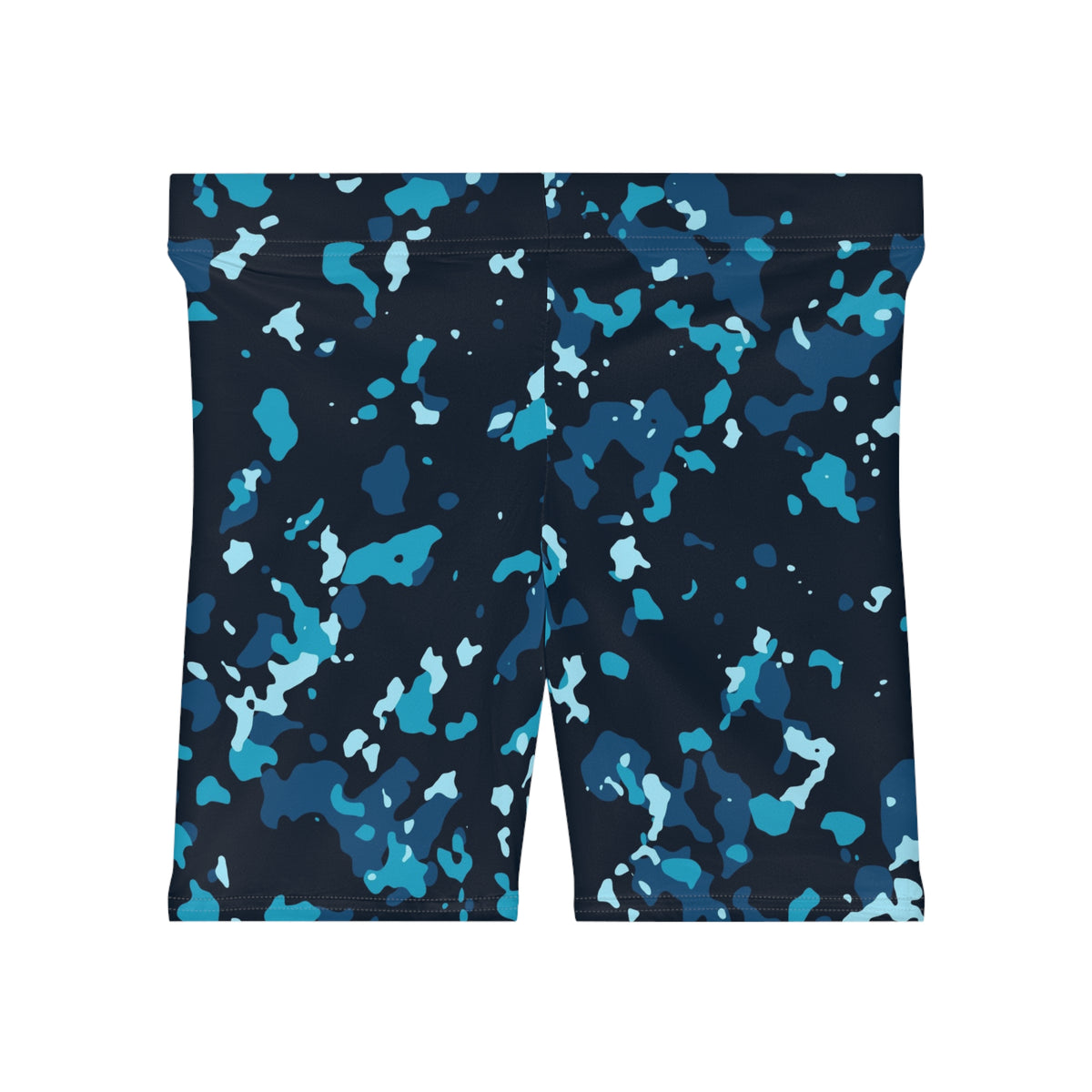 Ocean Splatter Women's Biker Shorts — High-Waist Workout Shorts