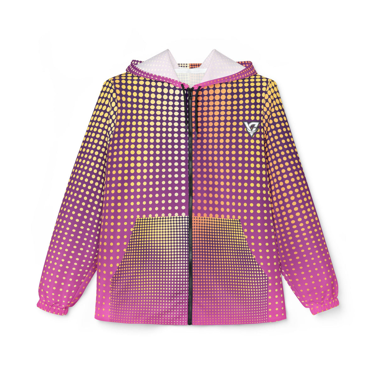 Sunset Halftone Women's Windbreaker Jacket