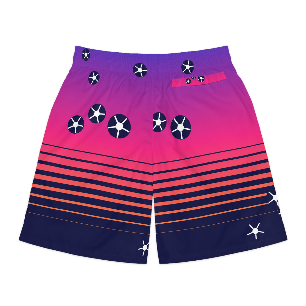Soccer Royal Flame Horizon Fade Men's Athletic Shorts with Pockets