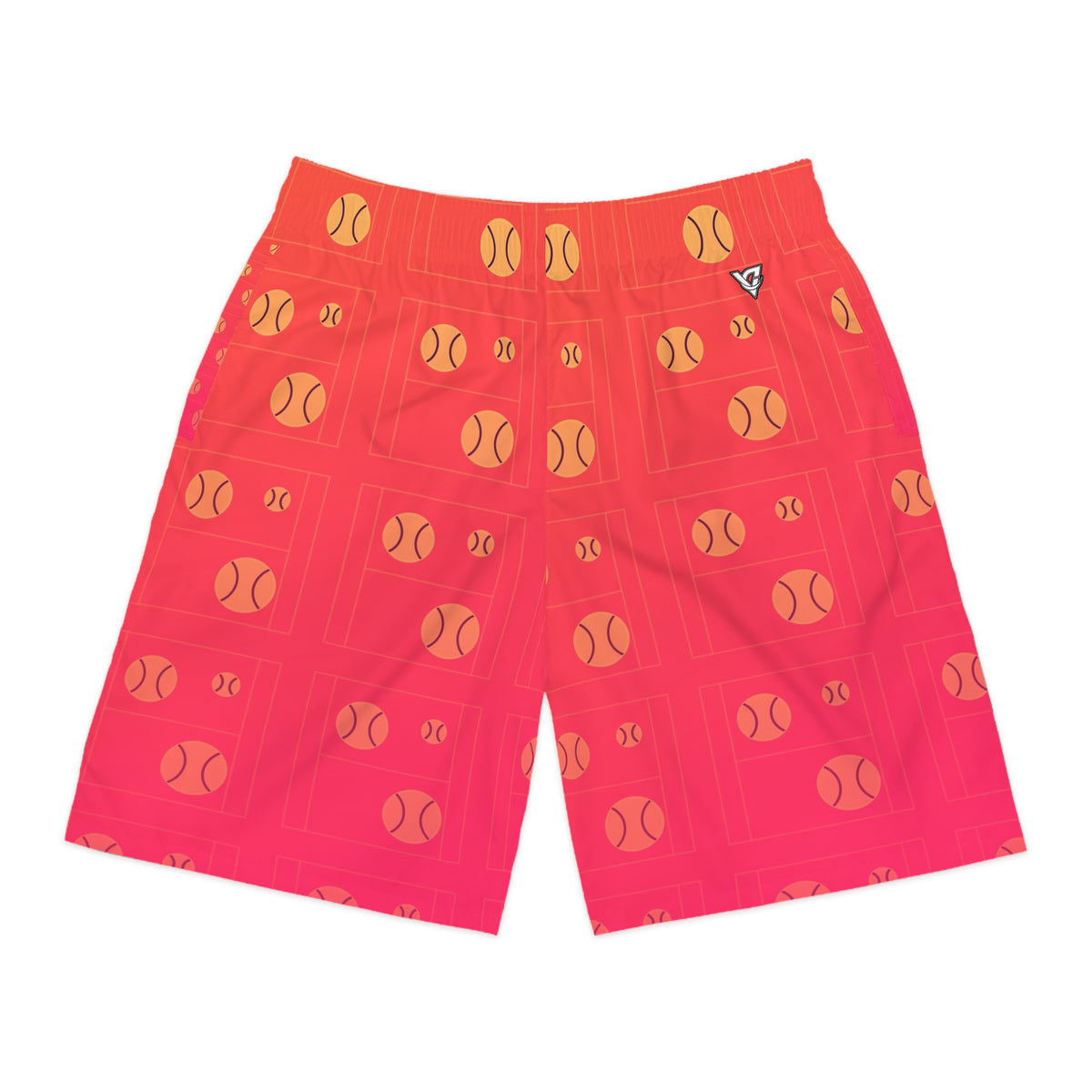 Tennis Sunset Fade Baseline Seam Men's Athletic Shorts with Pockets