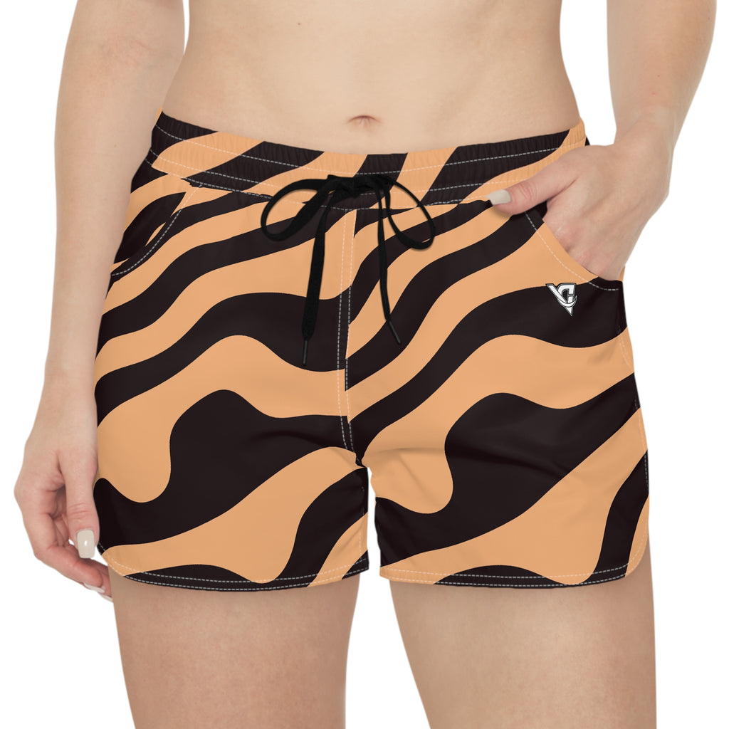 Women's Multipurpose Athletic Shorts with Pockets | Cranberry Zebra