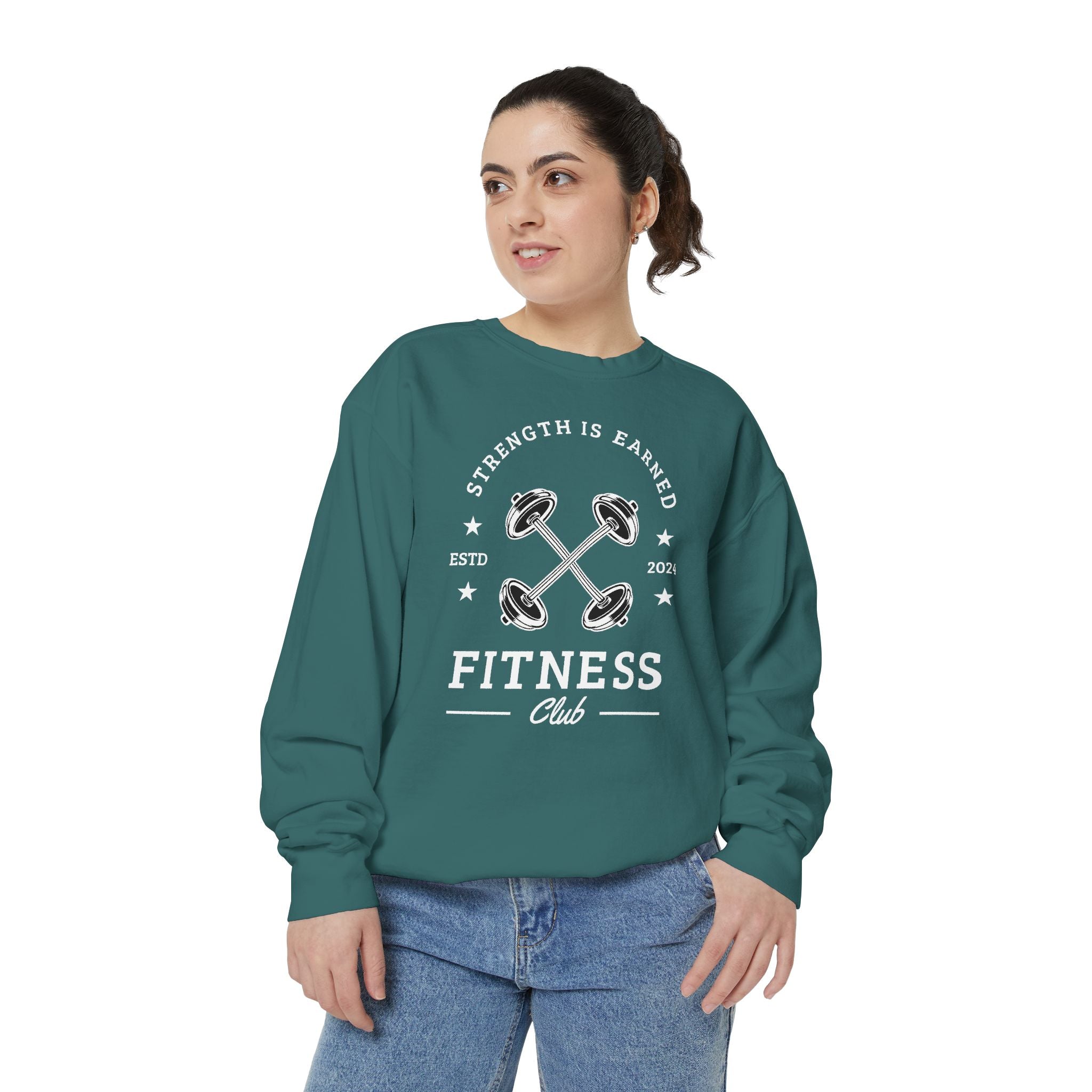 Fitness Club Sweatshirt | "Strength Is Earned" Crewneck