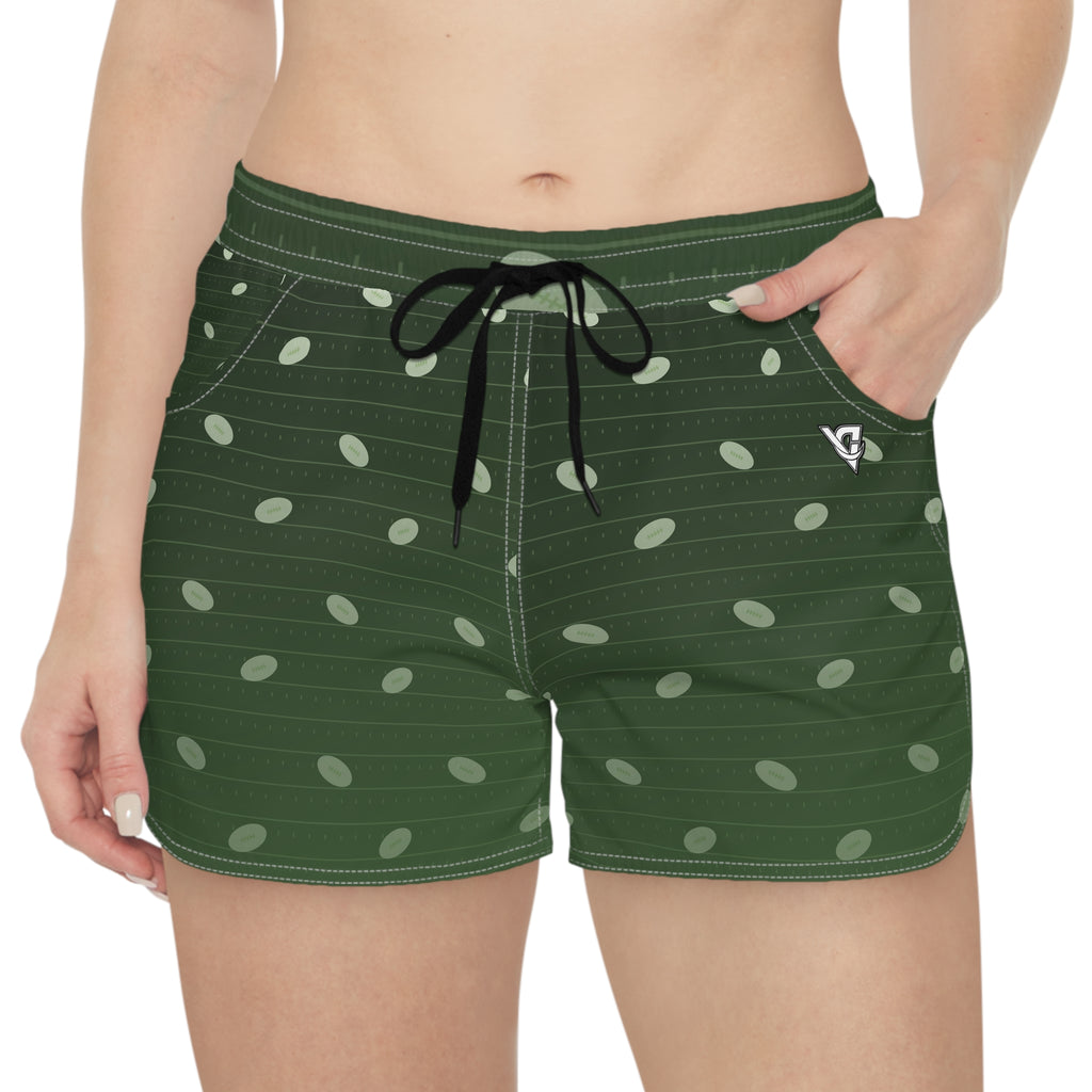 Football Forest Camo Gridiron Women's Athletic Shorts with Pockets