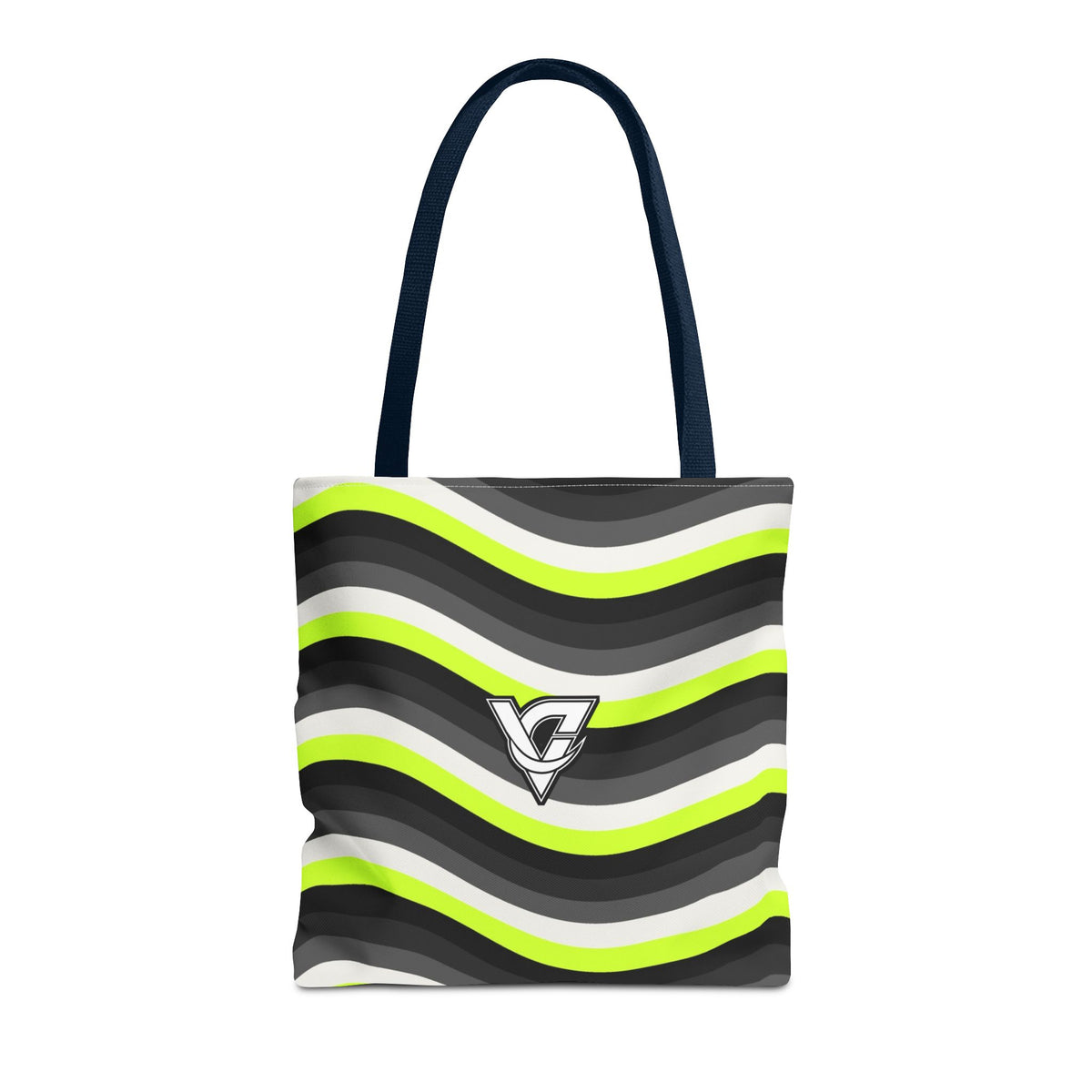 Graphite Wave Tote Bag — All-Over Print Gym & Everyday Tote