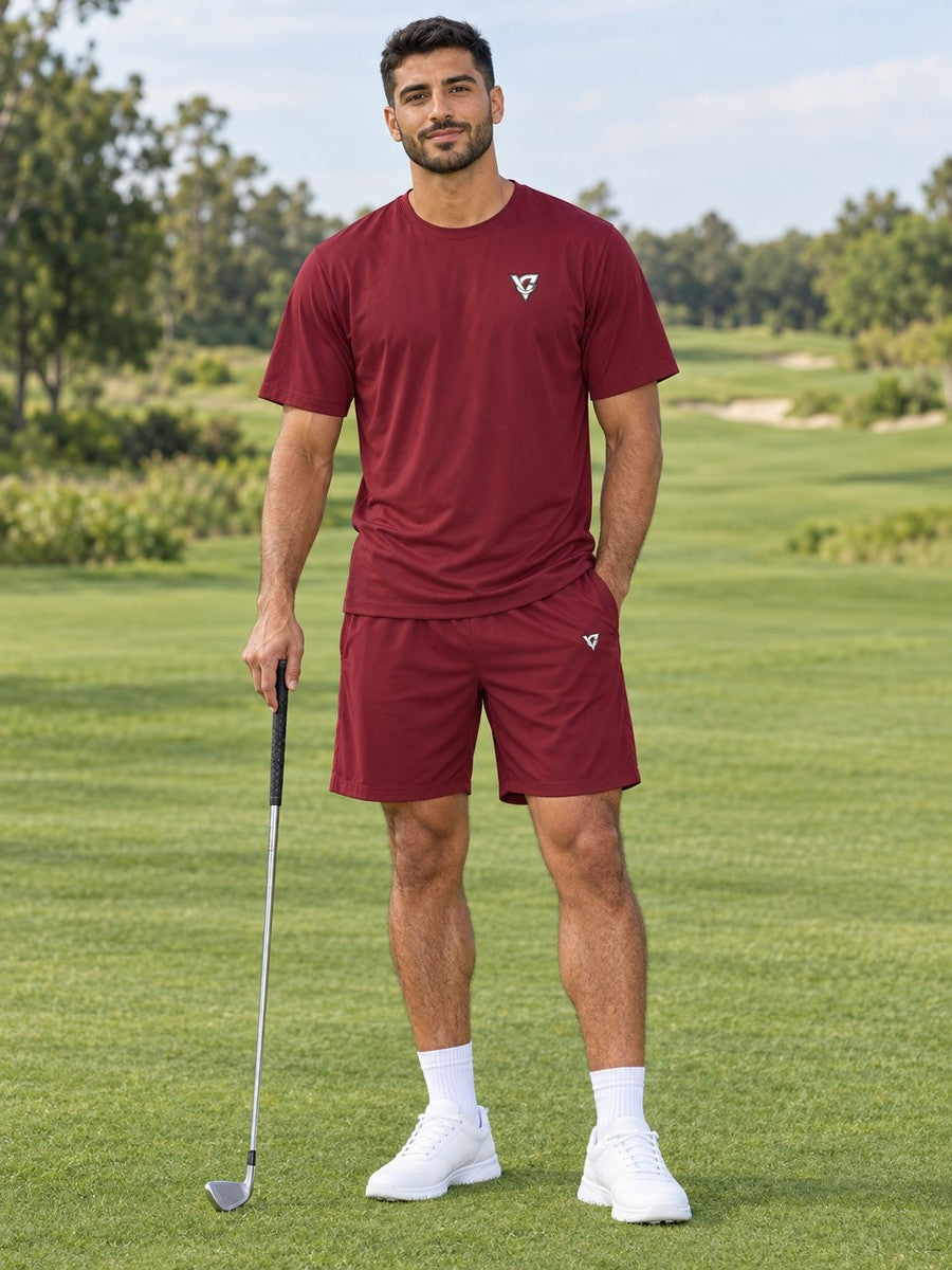 Vantacore Solid Maroon Men's Sports Jersey - front view