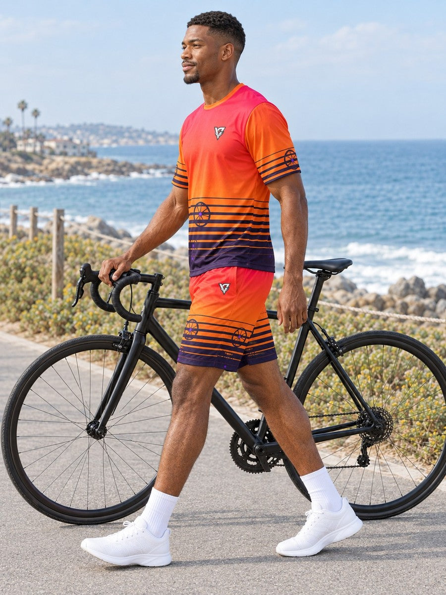 Cycling Berry Blast Horizon Fade Men's Sports Jersey - side view