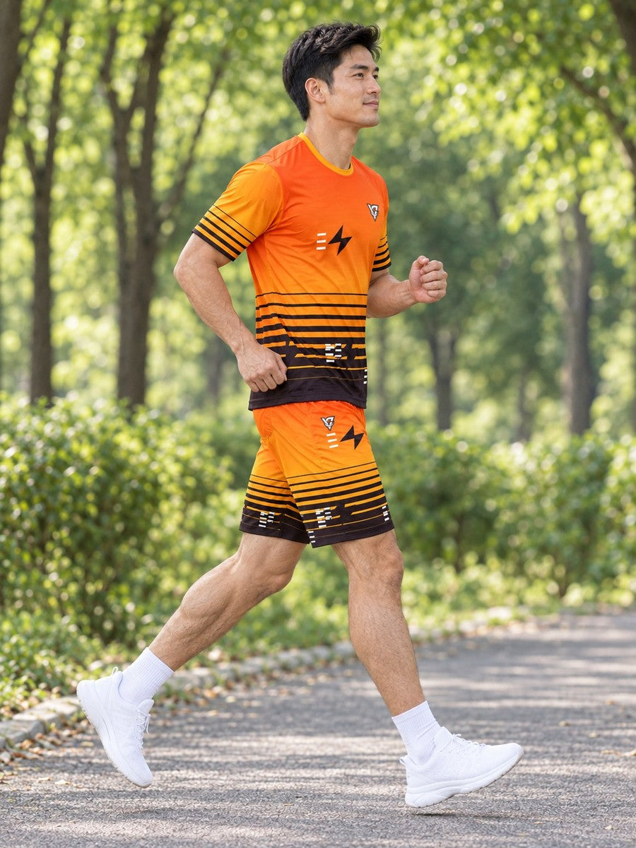 Running Solar Flare Horizon Fade Men's Sports Jersey - side view