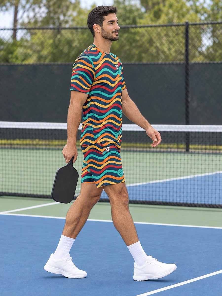Pickleball Tropic Heat Wave Rider Men's Sports Jersey - side view