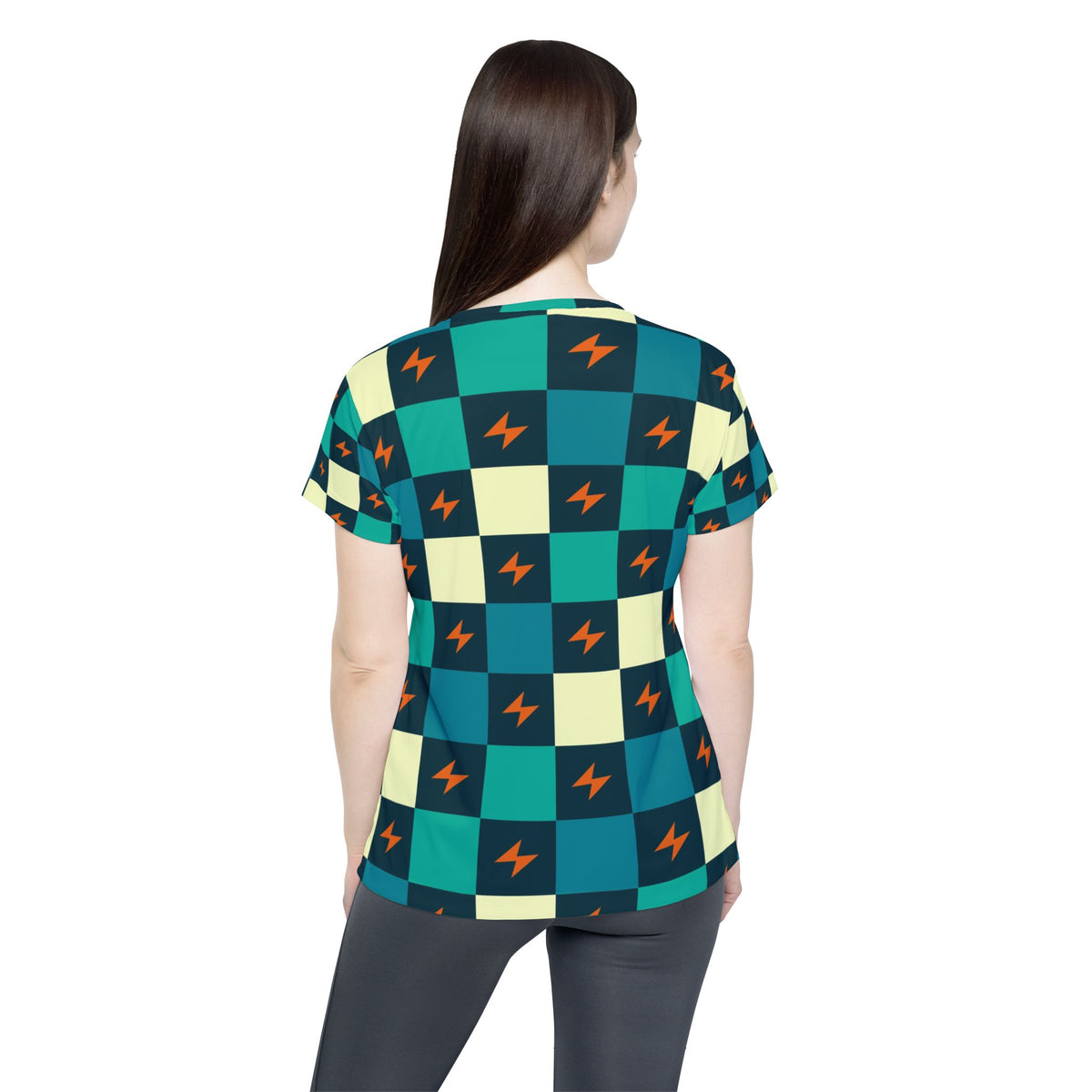 Running Peacock Checker Drive Women's Sports Jersey