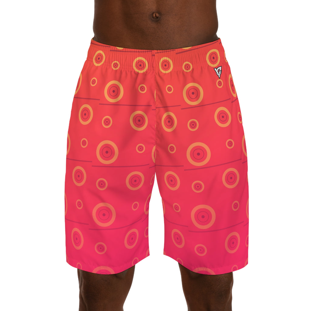 Training & Gym Sunset Fade Iron Plate Men's Athletic Shorts with Pockets