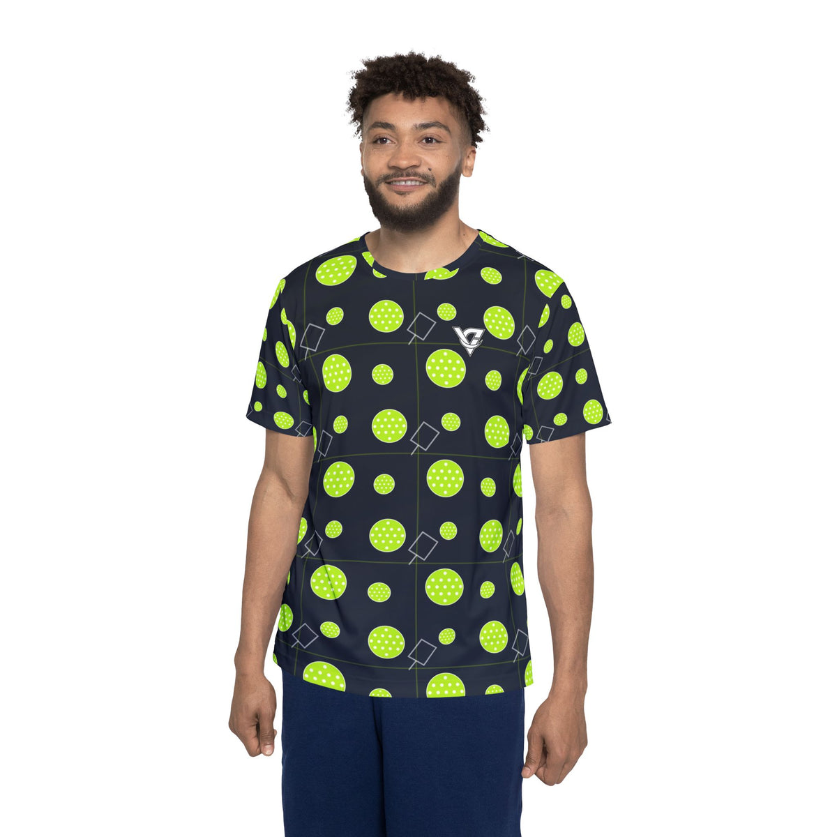 Pickleball Volt Night Dink Dot Men's Sports Jersey