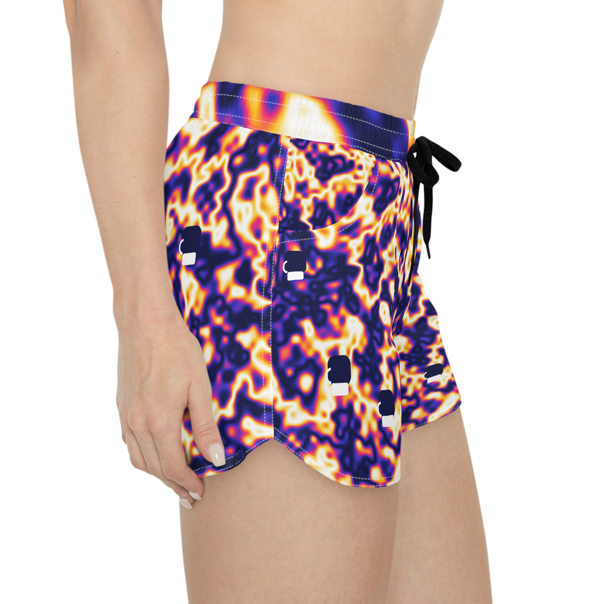 Combat Sports Royal Flame Marble Flow Women's Athletic Shorts with Pockets
