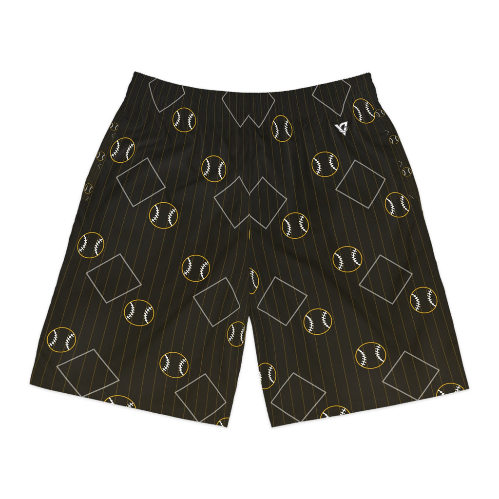 Baseball & Softball Gold Rush Diamond Stitch Men's Athletic Shorts with Pockets