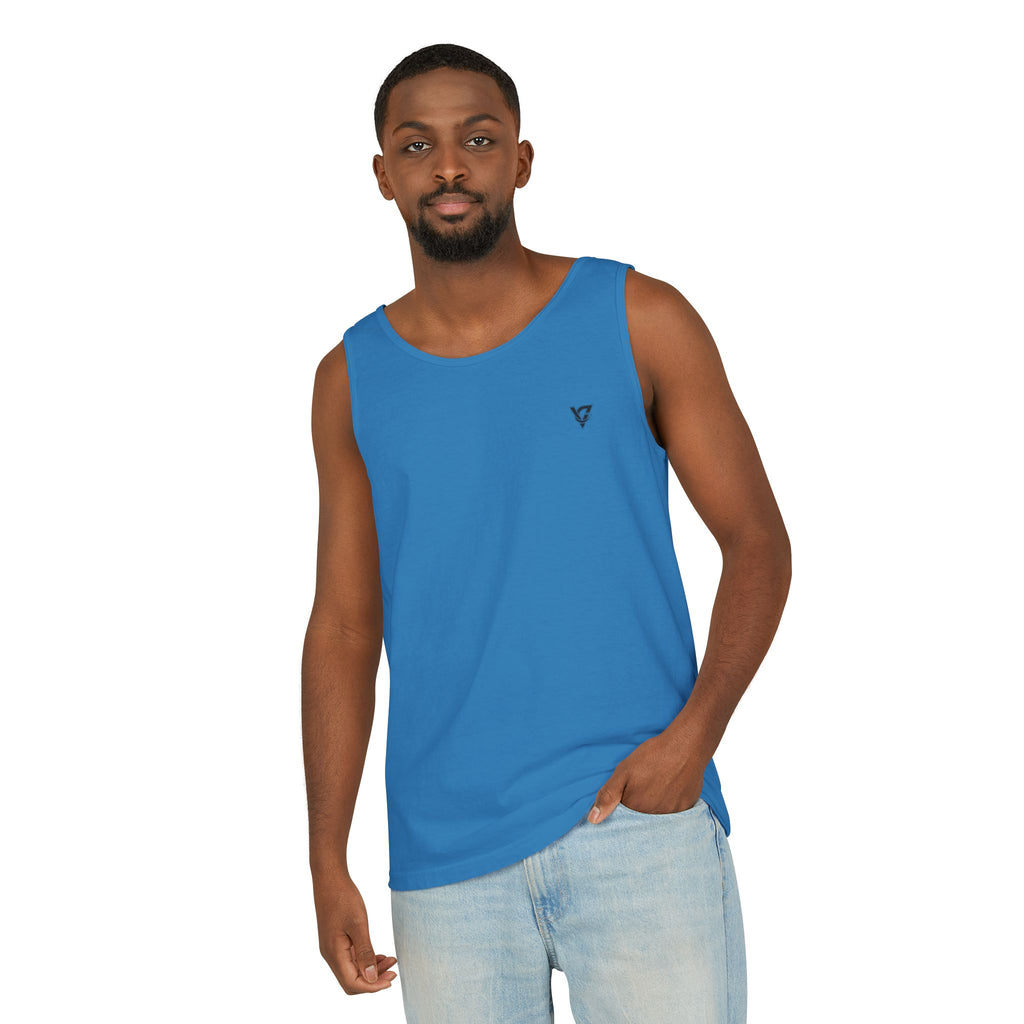 Minimal Geometric Triangle Logo Tank Top | Chest Emblem