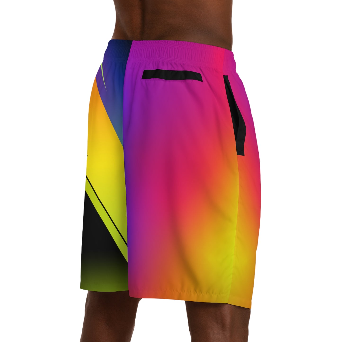 Vibrant Gradient Geometric Jogger Shorts