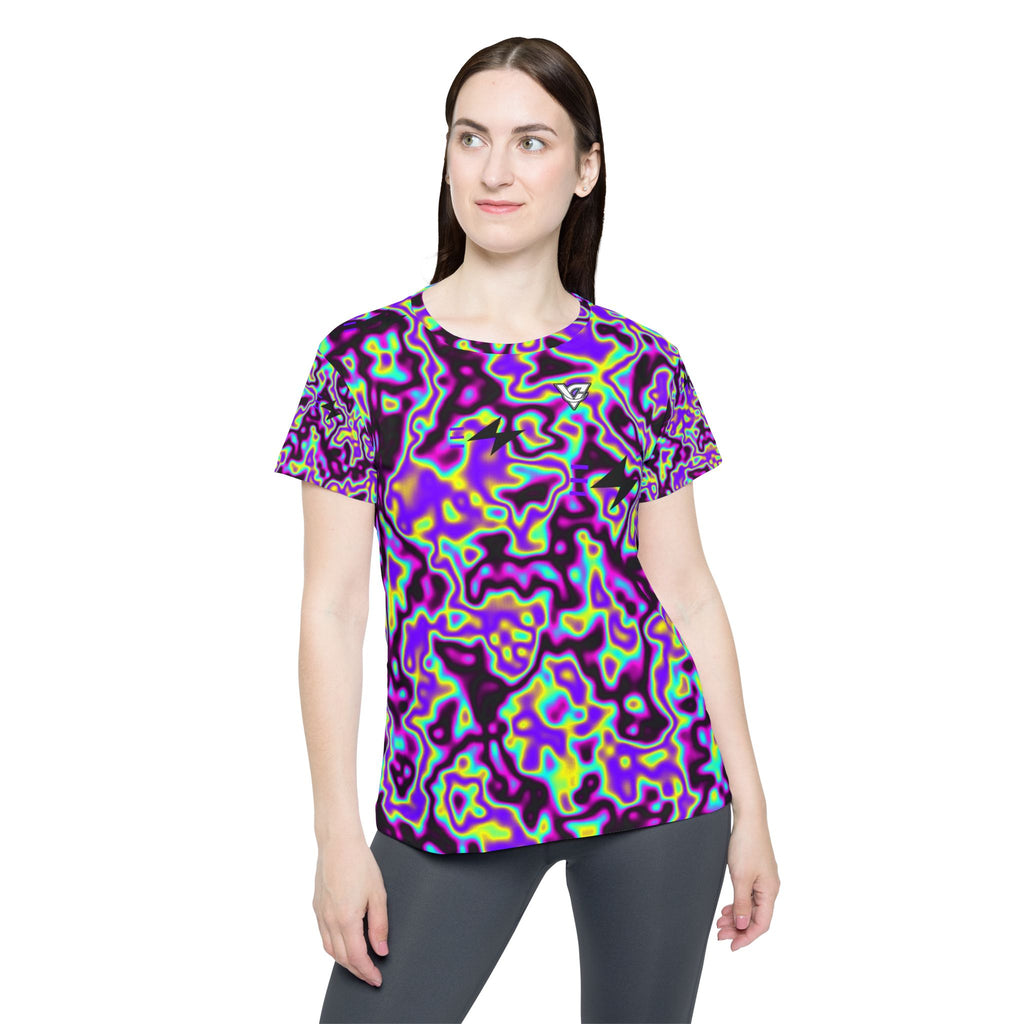 Running Midnight Neon Marble Flow Women's Sports Jersey