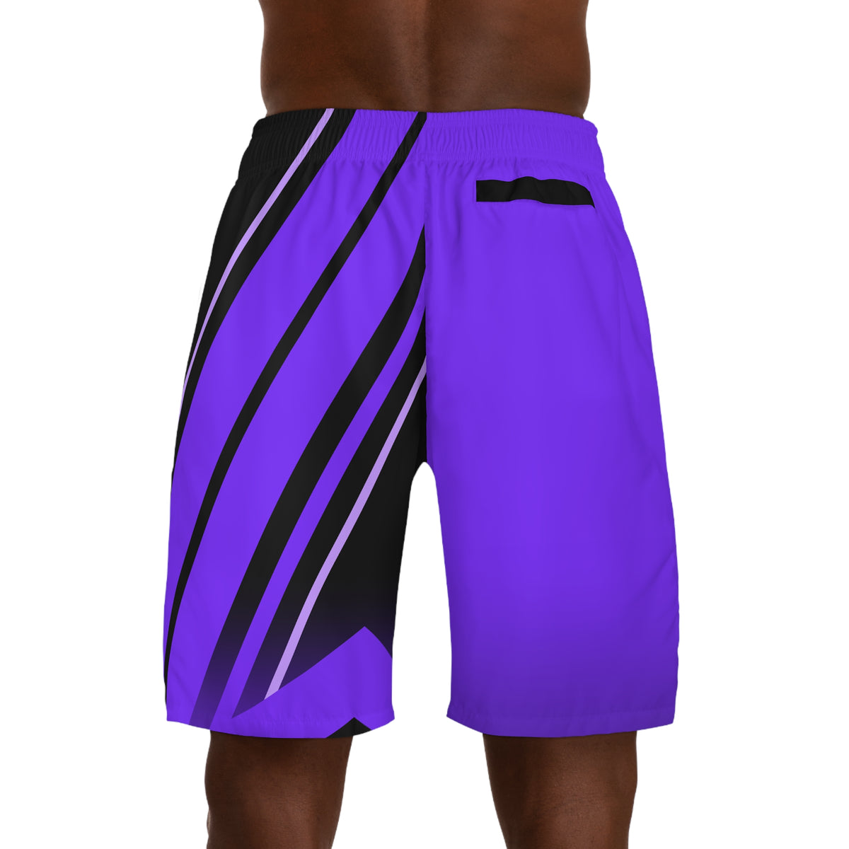 Men's Electric Purple & Black Running Jogger Shorts with Pockets — Athletic Performance
