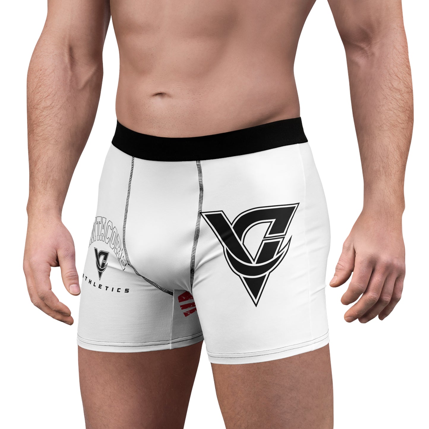 Vantacore Athletics Men's Graphic Boxer Briefs — White Performance Underwear