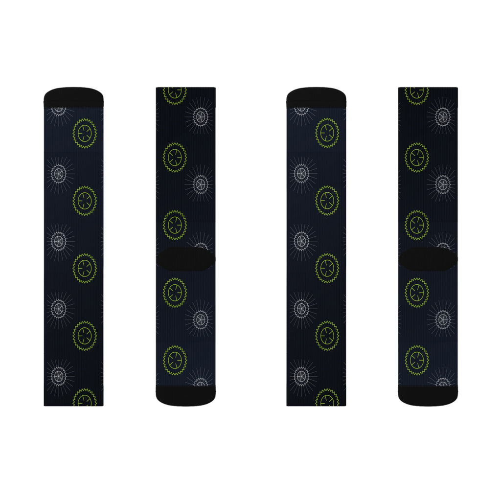 Cycling Volt Night Chainring Athletic Crew Socks