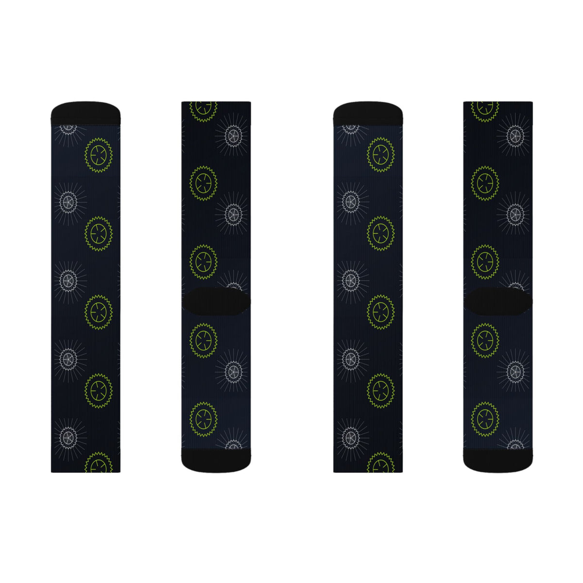 Cycling Volt Night Chainring Athletic Crew Socks