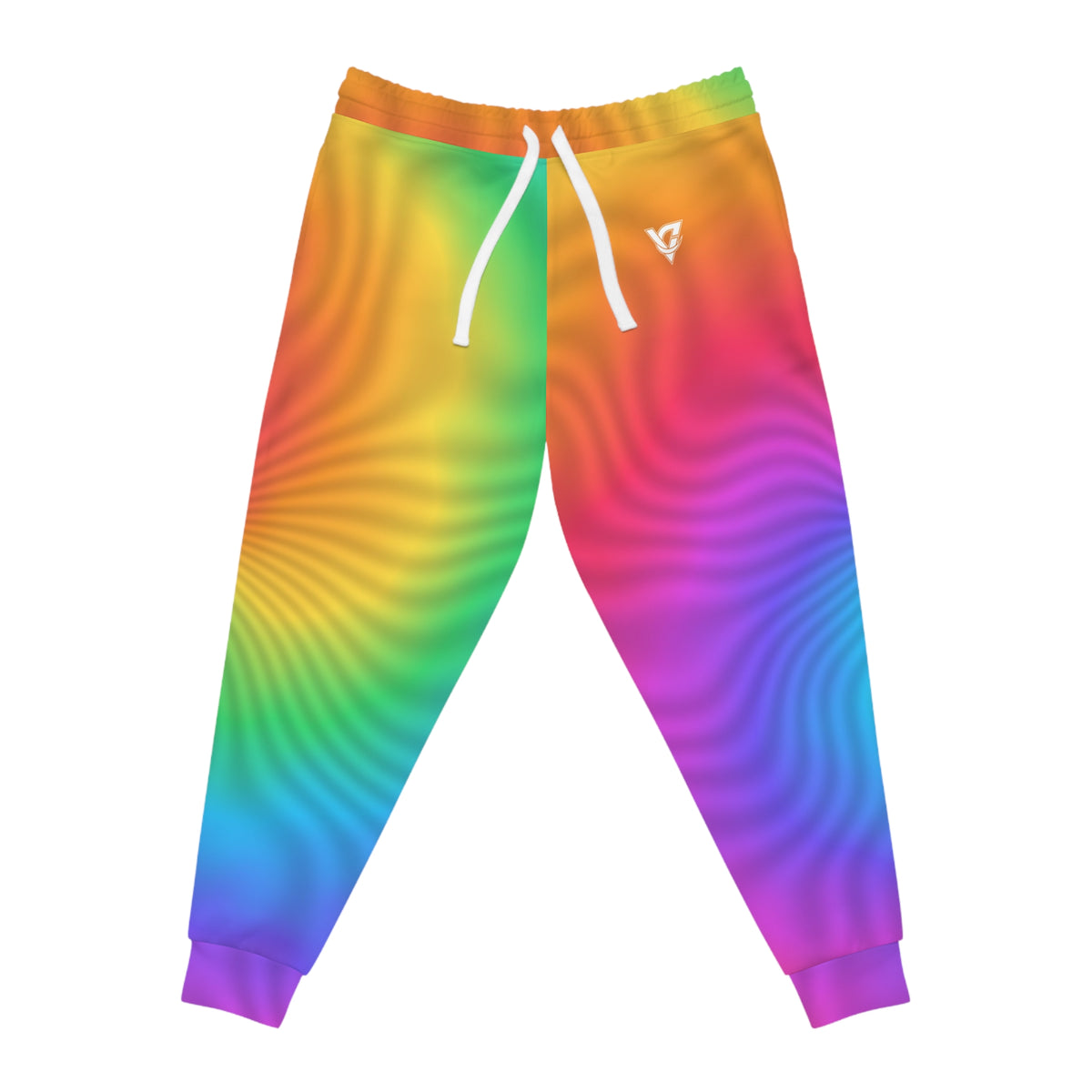 Women's Rainbow Tie-Dye Joggers – Colorful All-Over Print Athletic Jogger Pants